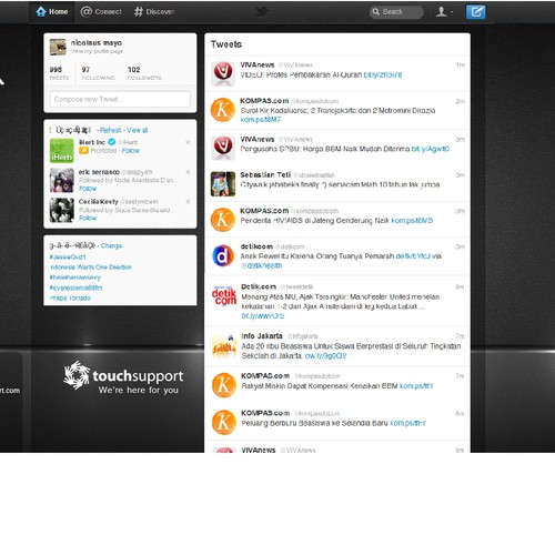 Touch Support, Inc. needs a new twitter background Design von Nicolaus.mayo