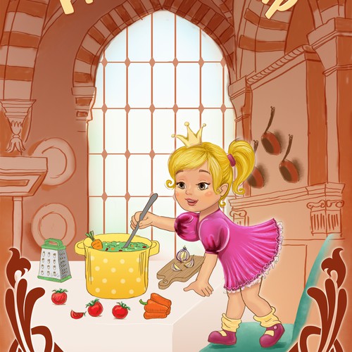 "Princess Soup" children's book cover design Diseño de Britany