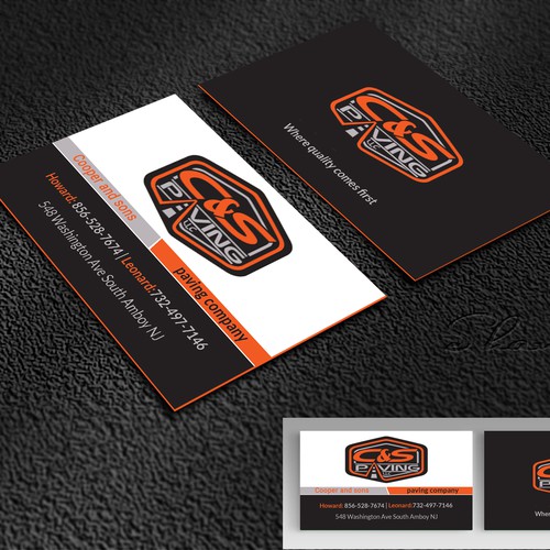 We are an asphalt paving company  card with character, style, stands out from everyone nothing bland no white ,add stuff Réalisé par SUJAN SARDER