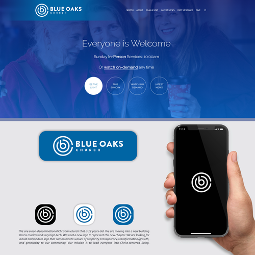 Designs Blue Oaks Church New Logo for first Permanent Home Logo