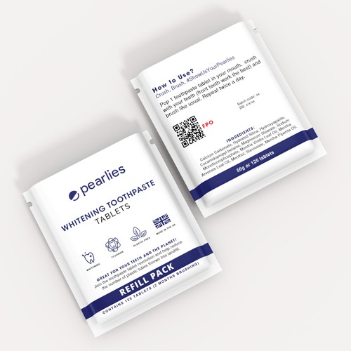 Design an attractive refill pack for a trendy new toothpaste tablet brand Design by interaksi