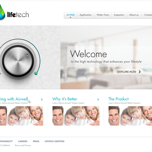 New website design for LifeTech: We turn air into drinking water. Design von Creative Zeune