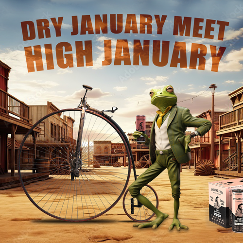 Create a 'Dry January meets High January' poster.  Have Fun, Be Creative, Open to all suggestions. Design by karundesigns