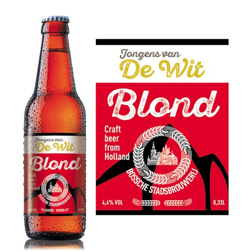 "Ontwerp meest aantrekkelijke bieretiket van Nederland voor Bossche Stadsbrouwerij Jongens van De Wit" winning 