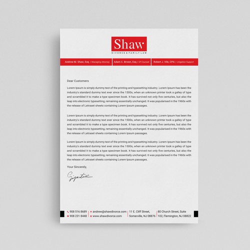 Letterhead for Divorce & Family Law Firm; Modern, Conservative Design Design by prosenjit_P