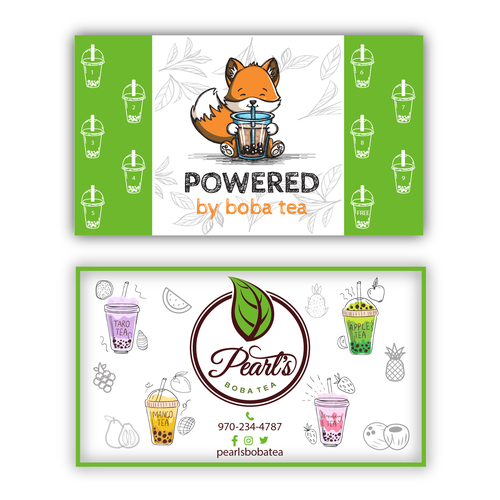 Need New Business Cards for Pearl's Boba Tea business!!! Design by irDesignx