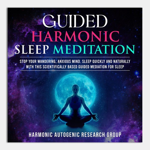 Design an abstract dark on dark sleep meditation book cover Design by Unboxing Studio