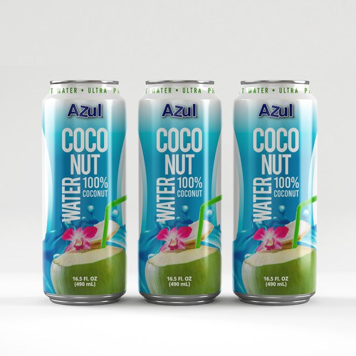 HELP CREATE A COCONUT WATER LABEL PART OF COCONUT WATER LINEUP 100% COCONUT WATER Diseño de creationMB