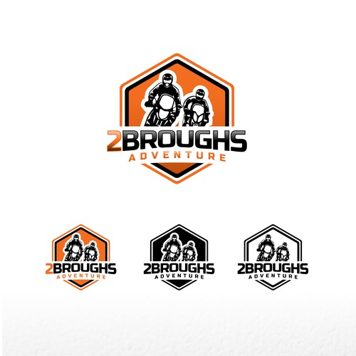 2Broughs Adventure Motorcycle Logo Design by srontovs