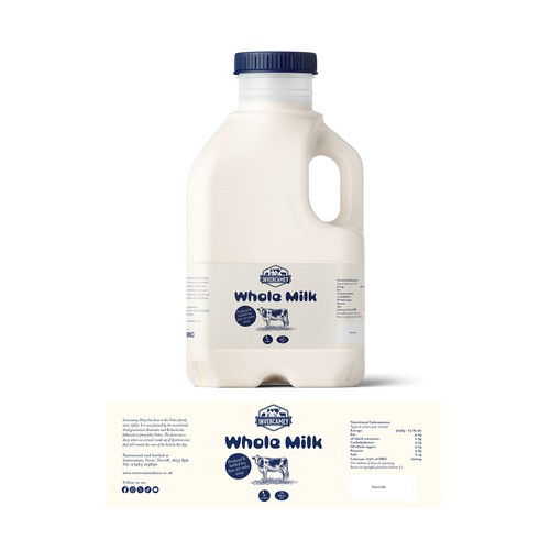 whole and semi milk labels Design by stuart-digital&print