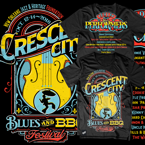 2018 Crescent City Blues & BBQ Festival Design by Shoobo's