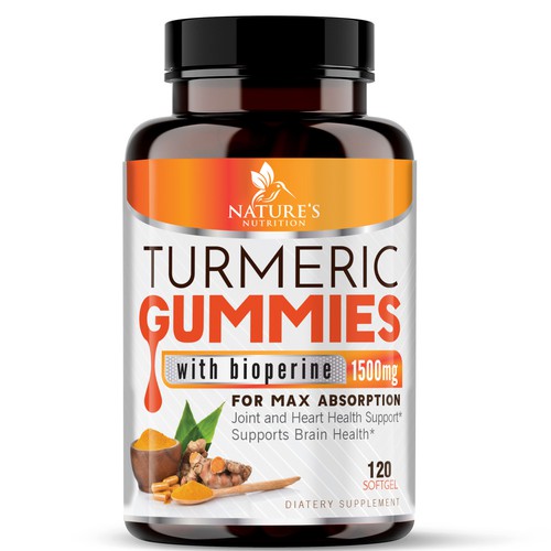 Nature's Nutrition - Needs a Colorful Turmeric Product Label Design by agooshe