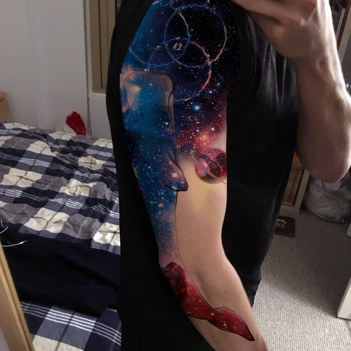 galaxy sleeve tattoo