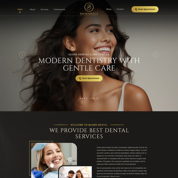 Gloss Dental – Website Layout Design