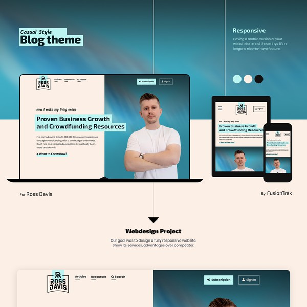A modern, casual style blog theme.