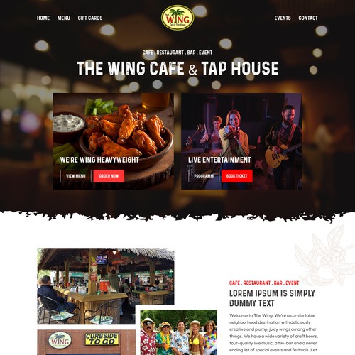 Design A Fresh New Website for The Wing Cafe & Tap House! Design by AKDCreative