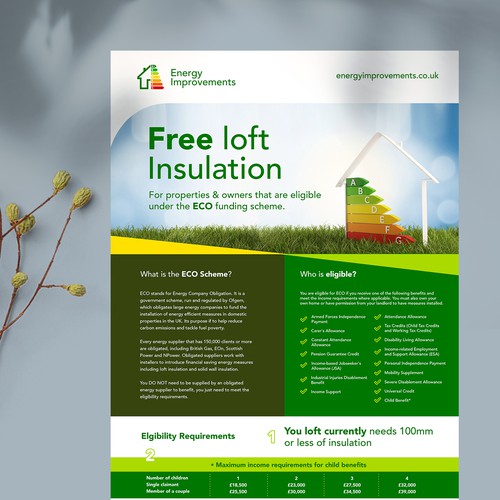 Flyer for free loft insulation Design by maswatsik