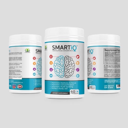 Brain Supplement Label Design Design réalisé par DesignSBS