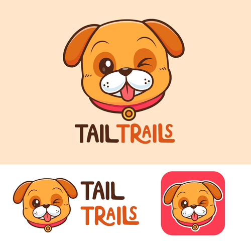 Design a CUTE Dog Mascot Logo for a Mobile App Design réalisé par Adhee Pratama