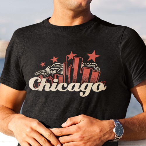 One of a Kind Chicago Themed T-Shirt Design by HATO.