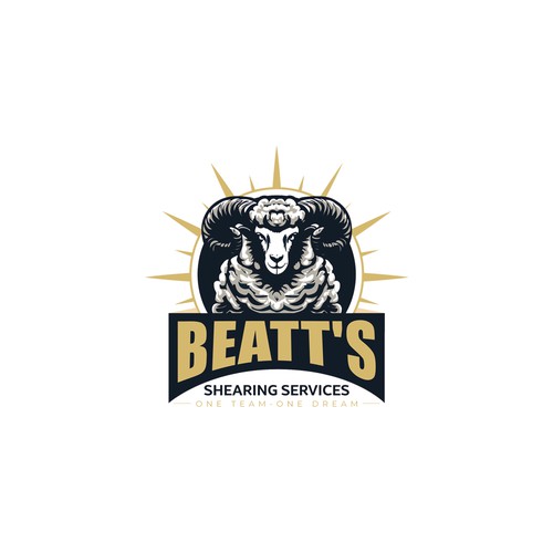 Powerful bold and unique shearing team logo Design by N & N