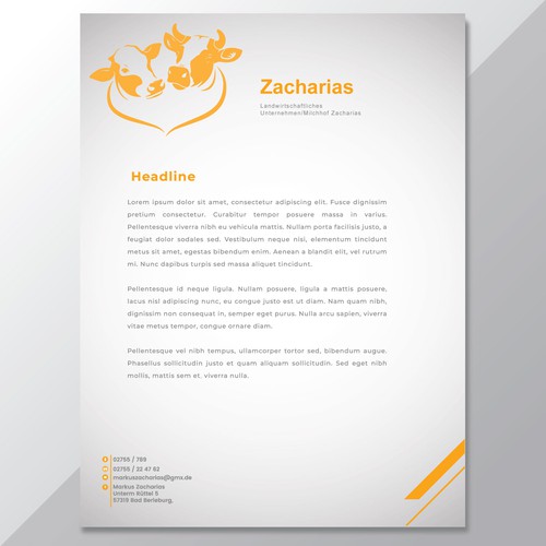 We need  letterhead design for our agricultural farm with production and sale of regional products Design by Raaza Aftab