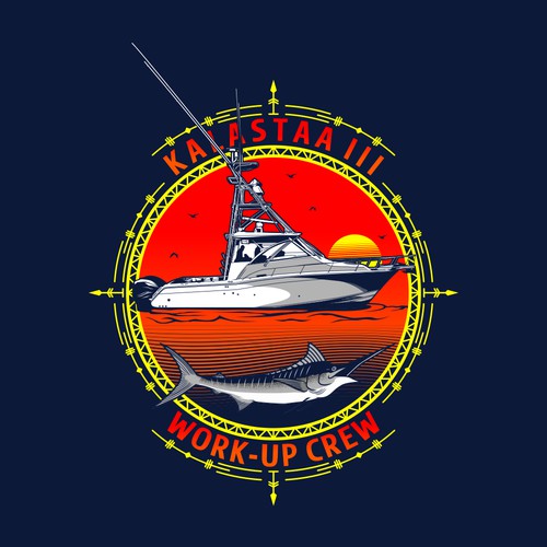 Design an old school style t-shirt for the crew of a soon to be launched fishing  boat, T-shirt contest