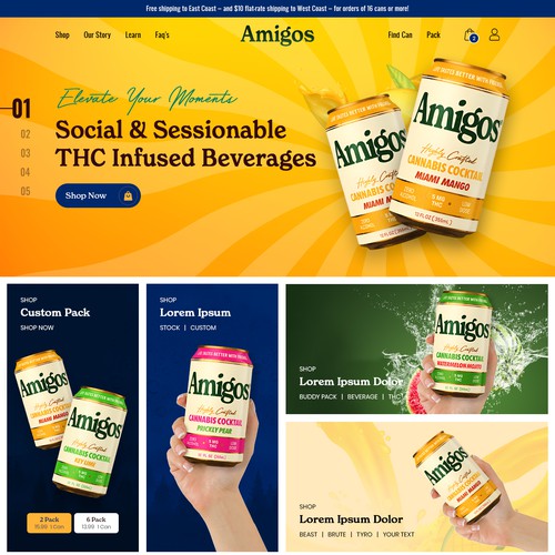 Designs | Exciting New Website for Cannabis Infused Beverage | Web page ...