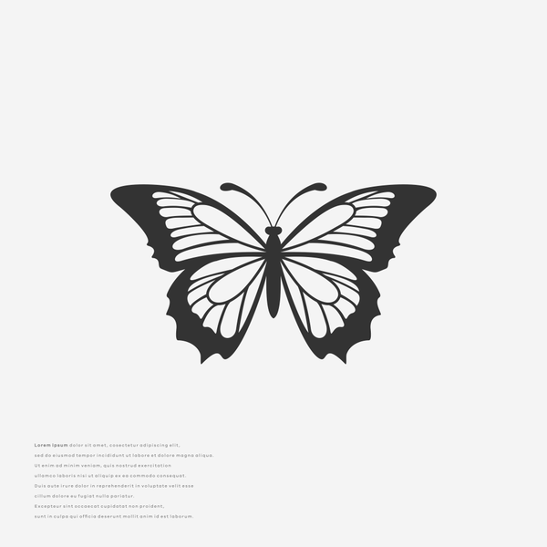 Design realizzato da Strive Studio intitolato "butterfly simple"