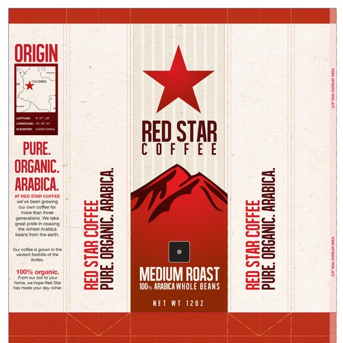 Create the next packaging or label design for Red Star Coffee Réalisé par Toanvo