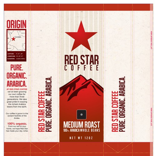 Create the next packaging or label design for Red Star Coffee Diseño de Toanvo