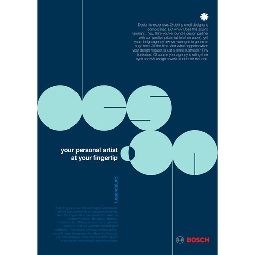 Flyer design for BOSCH; progressive service offering Design by Olivier Darbonville