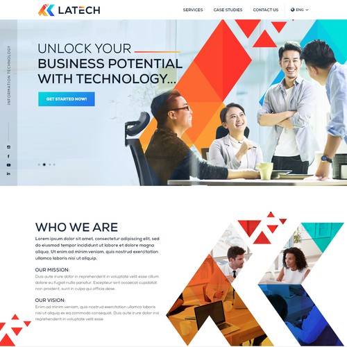 Please create a corporate page for my IT consulting and software development firm Design by Jasmin_A (AMPLE)