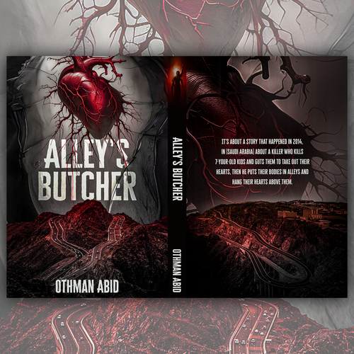 a bloody and dark cover for a crime and mystery novel Design by 【E-Django】