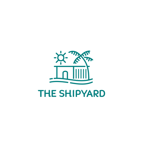 Modern nautical logo for outdoor public market in coastal Florida town. Design by Cuputo