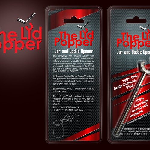 The Lid Popper  (jar and bottle opener) needs packaging Design by Rumon79