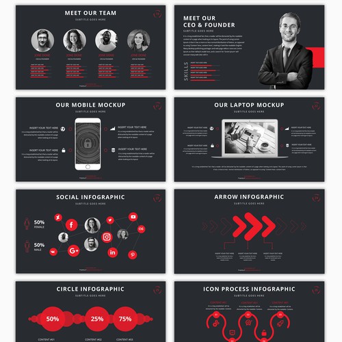 PowerPoint Template for security & technology startup Design by Graph Zoon