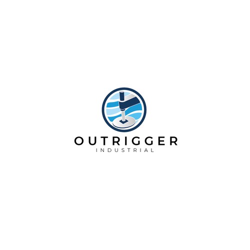 Rugged logo for a new industrial real estate development company called OUTRIGGER. Design by Bussetti Pierina