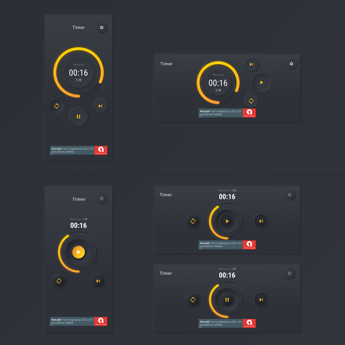 Redesign a popular fitness timer app Design by ODarka