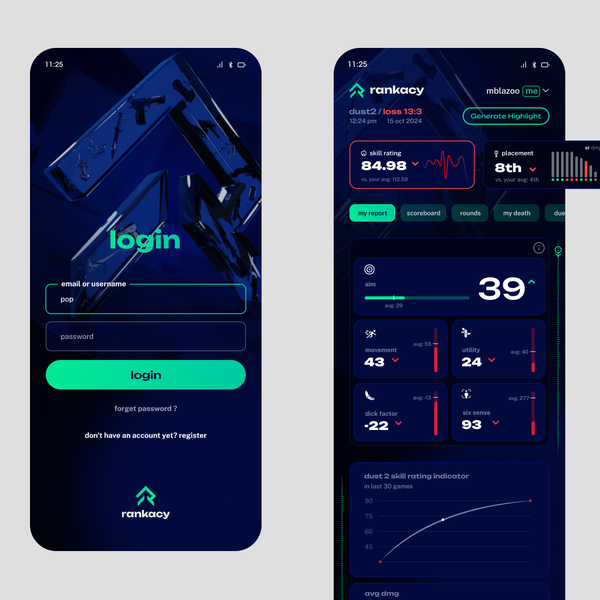 Games & Recreational app screen proposal