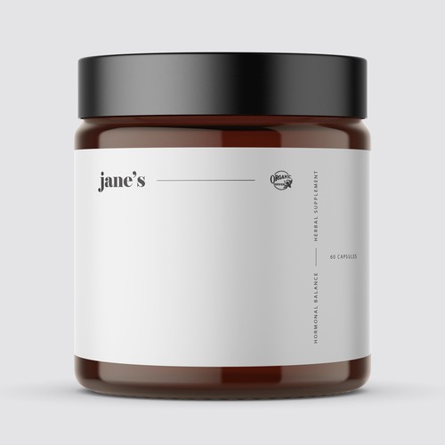 Minimal supplement label design Design by Lady Goga
