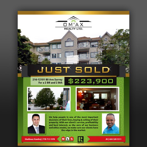 Create a Just Sold Flyer that will bring us lots of new Clients & Sales!!! Design by Priyo