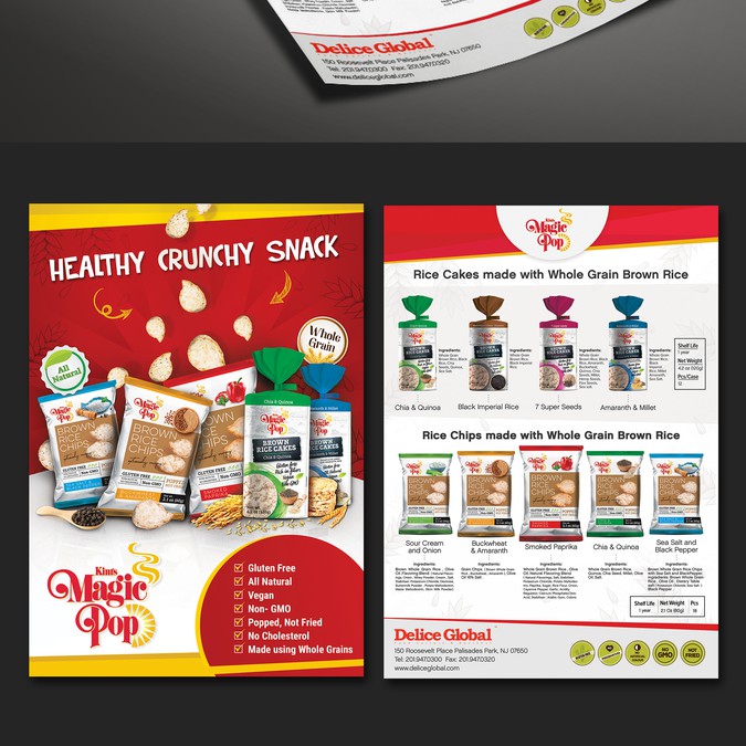 Design a Snack Flyer (Healthy Grain Snack) Front and Back Page