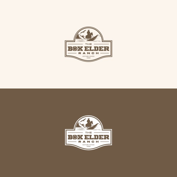 Vintage Ranch Logo, with cowboy