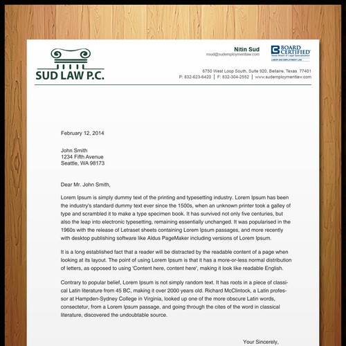 attorney letterhead