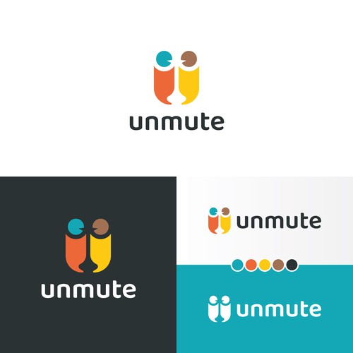 Unmute -- logo and branding guide for a mental health platform for people of color Design by CN_Design