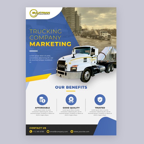 Trucking company marketing flyer Design by ranggaazputera