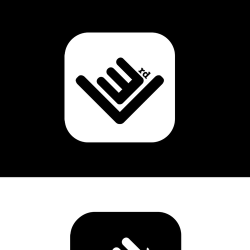 Create a black on white icon/button to represent "3rd button down" Design by 1lya2 ™