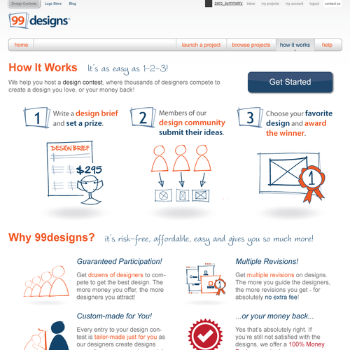 Redesign the “How it works” page for 99designs デザイン by zero_symmetry