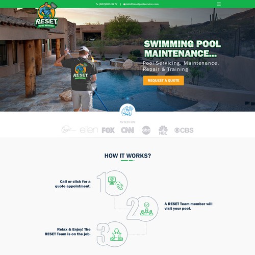 Pool Service Website for Heroes of Pool Industry-ontwerp door Jasmin_A